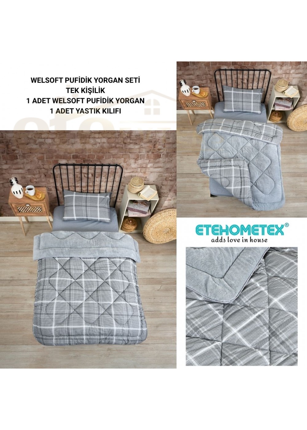 ETE HOMETEX TEK KİŞİLİK LÜX WELSOFT YORGAN SAFİR GRİ 155X215CM 8696474231850 ETE HOMETEX TEK KİŞİLİK LÜX WELSOFT YORGAN SAFİR GRİ 155X215CM 8696474231850